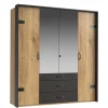 Wohnen 200x216x58 Kombi-Kleiderschrank mit Spiegeln - Bram