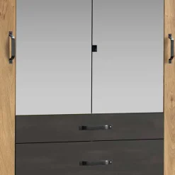 Wohnen 200x216x58 Kombi-Kleiderschrank mit Spiegeln - Bram