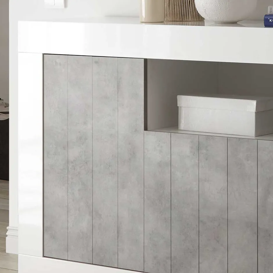 Wohnen 138x86x43 Kommode in Dekor Beton - Niris