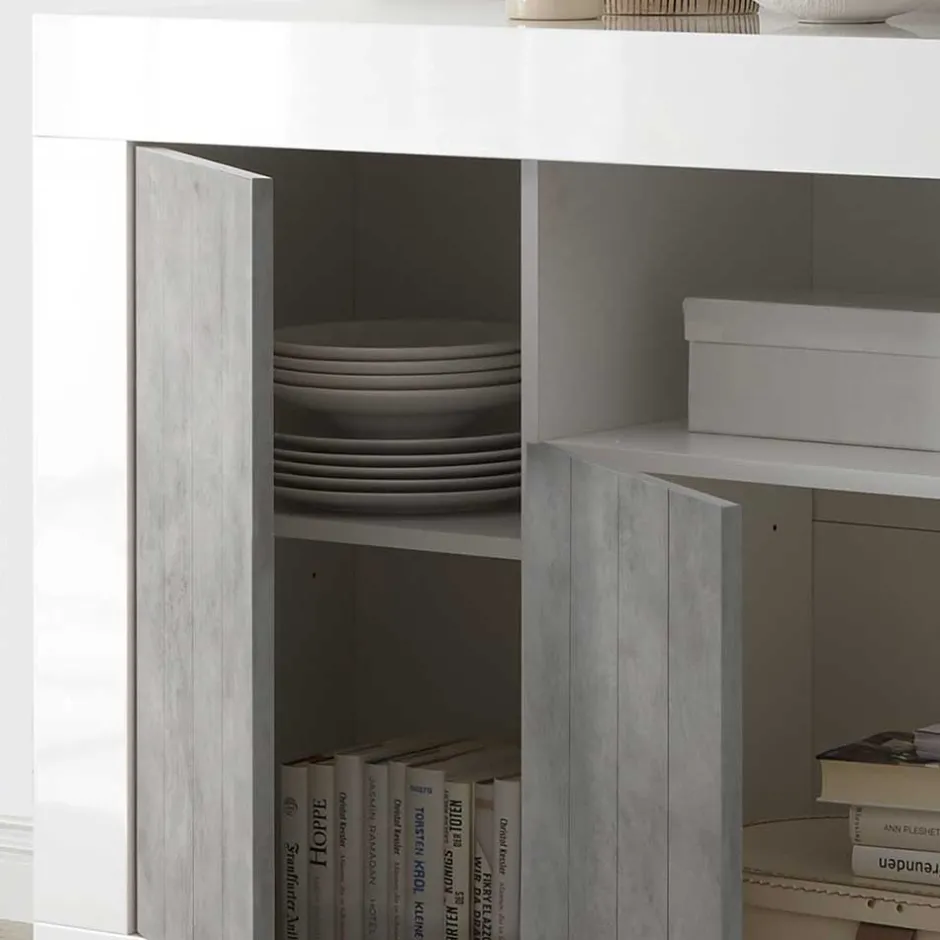 Wohnen 138x86x43 Kommode in Dekor Beton - Niris