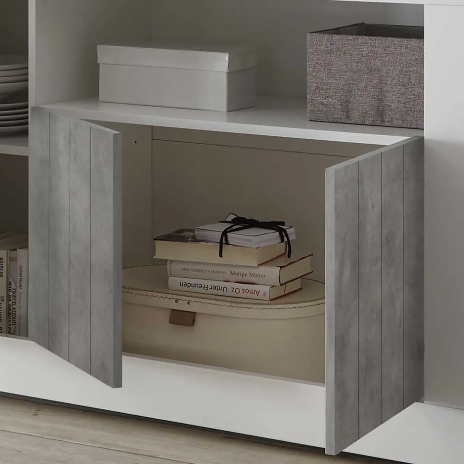 Wohnen 138x86x43 Kommode in Dekor Beton - Niris