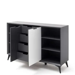 137x92x40 Kommode in Grau & Weiß - Vadids^Wohnen Best