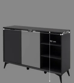 137x92x40 Kommode in Grau & Weiß - Vadids^Wohnen Best