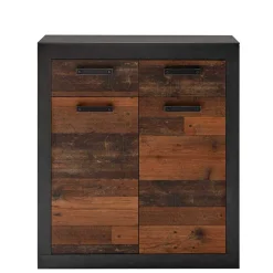 Wohnen 92x104x40 Kommode in Holzoptik Antik & Grau - Timuras I