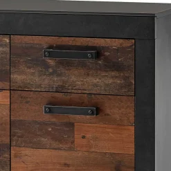 Wohnen 92x104x40 Kommode in Holzoptik Antik & Grau - Timuras I