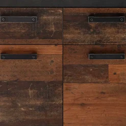 Wohnen 92x104x40 Kommode in Holzoptik Antik & Grau - Timuras I