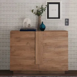 121x90x44 Kommode in Holzoptik mit Doppeltür - Basento^Wohnen Best