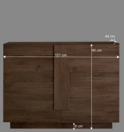 121x90x44 Kommode in Holzoptik mit Doppeltür - Basento^Wohnen Best