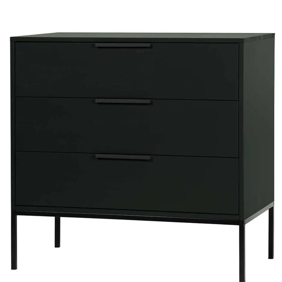 Wohnen 94x93x52 Kommode in Schwarz - Kitchin