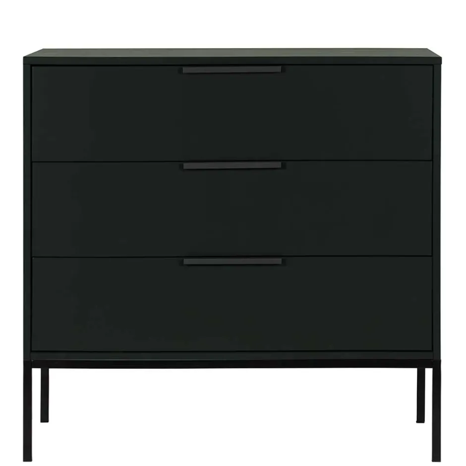 Wohnen 94x93x52 Kommode in Schwarz - Kitchin