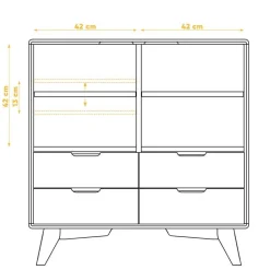 Wohnen 90x92x40 Kommode in Weiß & Wildeiche - Diesta