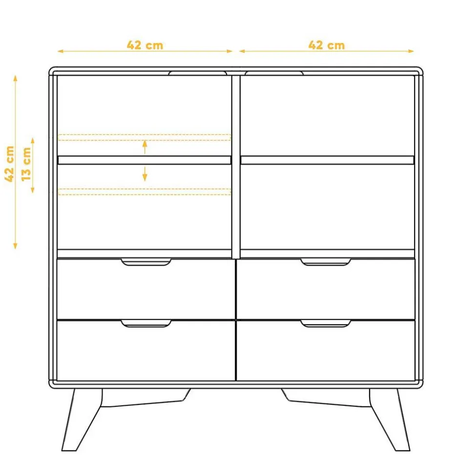 Wohnen 90x92x40 Kommode in Weiß & Wildeiche - Diesta