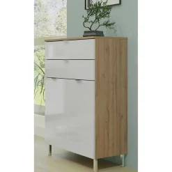 Wohnen 60x97x34 Kommode in Weiß Hochglanz - Narilos