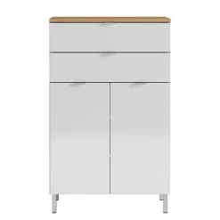 Wohnen 60x97x34 Kommode in Weiß Hochglanz - Narilos