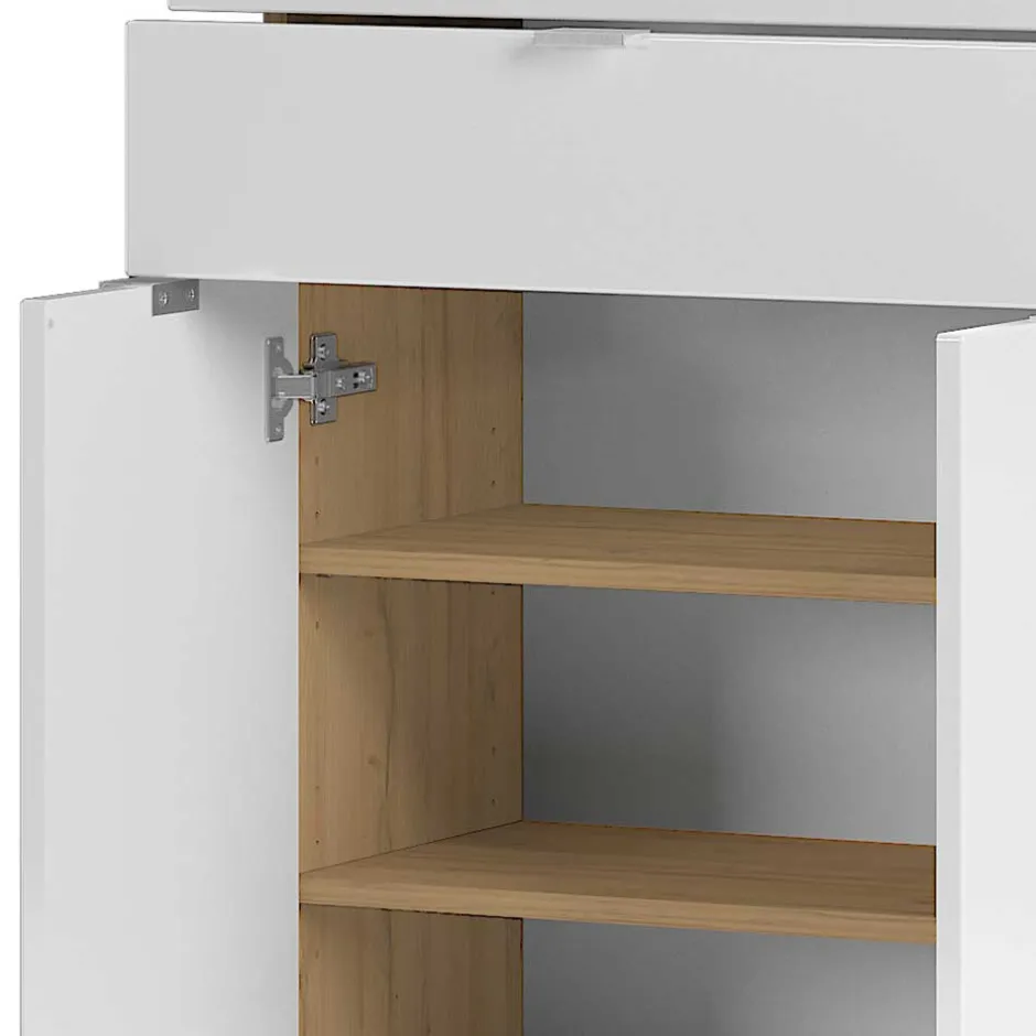 Wohnen 60x97x34 Kommode in Weiß Hochglanz - Narilos