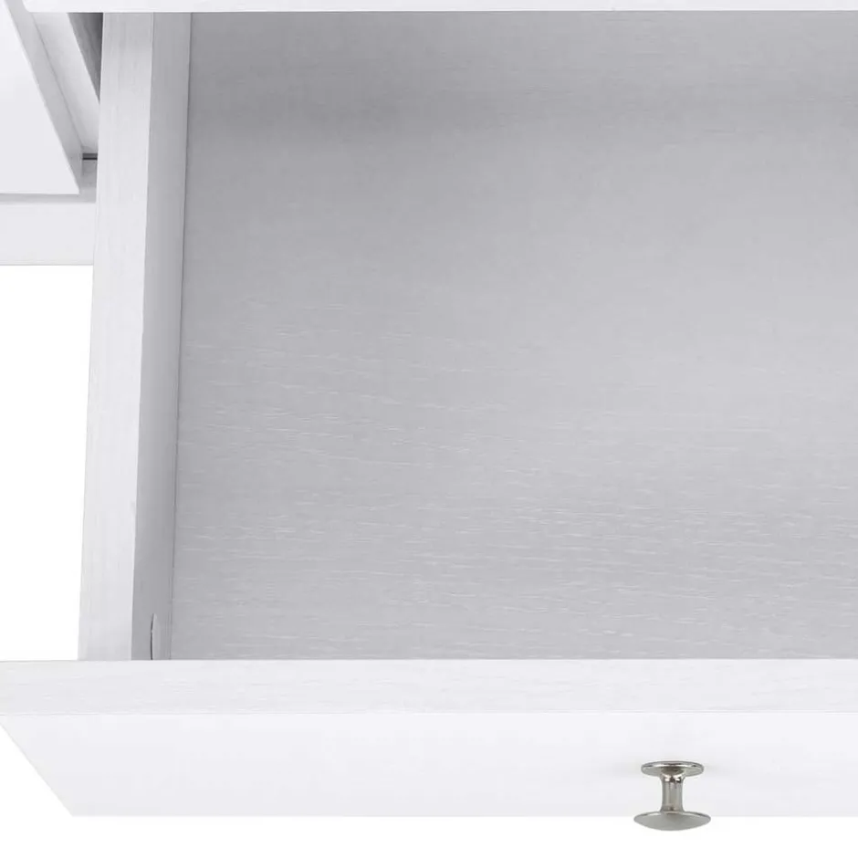 Wohnen 120x80x35 Kommode in Weiß mit Sonoma Eiche - Nudion I