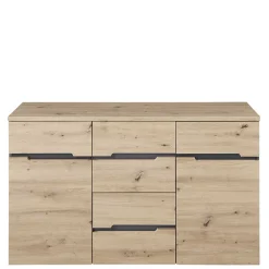 Wohnen 135x82x38 Kommode in Wildeiche NB & Grau - Kuetra