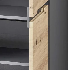 Wohnen 135x82x38 Kommode in Wildeiche NB & Grau - Kuetra