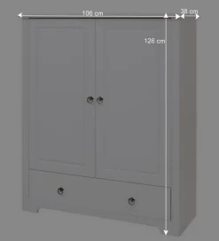 Wohnen 106x126x38 Kommode mit Doppeltür - Velriva