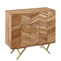 Wohnen 90x87x40 Kommode mit Fischgrät Design Front - Ishi