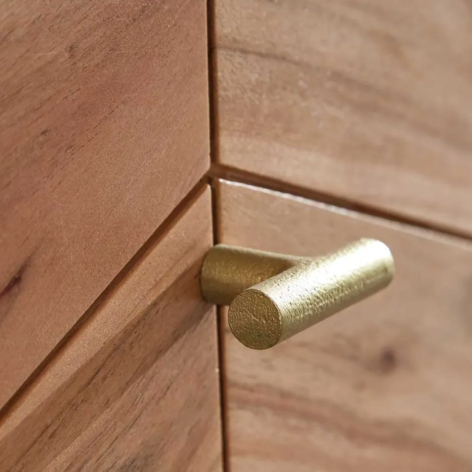 Wohnen 90x87x40 Kommode mit Fischgrät Design Front - Ishi