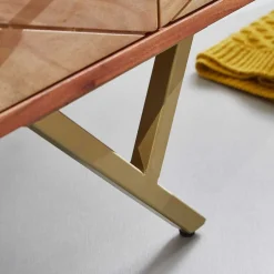 Wohnen 90x87x40 Kommode mit Fischgrät Design Front - Ishi