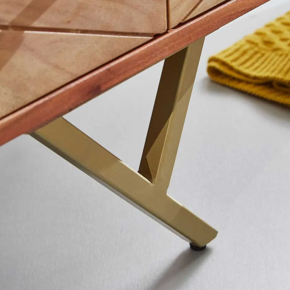 Wohnen 90x87x40 Kommode mit Fischgrät Design Front - Ishi