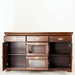 Wohnen 145x84x40 Kommode mit Glas im Kolonialstil - Jurcavs