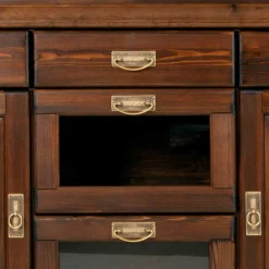 Wohnen 145x84x40 Kommode mit Glas im Kolonialstil - Jurcavs