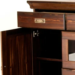 Wohnen 145x84x40 Kommode mit Glas im Kolonialstil - Jurcavs