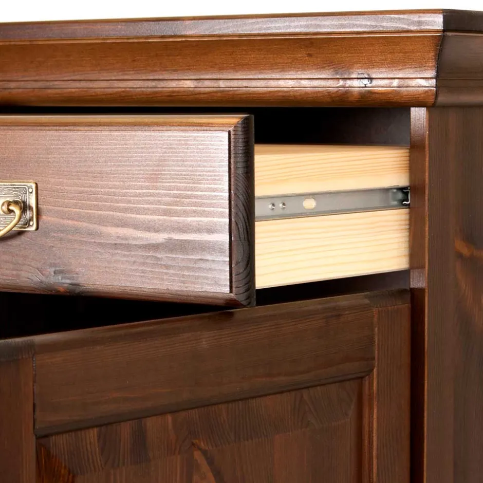 Wohnen 145x84x40 Kommode mit Glas im Kolonialstil - Jurcavs