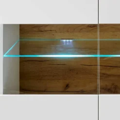 Wohnen 138x91x40 Kommode mit Glas 3-türig - Myrda