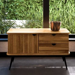 Wohnen 97x57x46 Kommode mit zwei Schubladen & Tür - Casarius