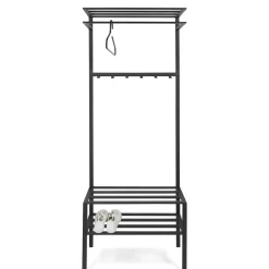 Wohnen 70x178x29 Kompaktgarderobe aus Stahl in Schwarz - Cellja
