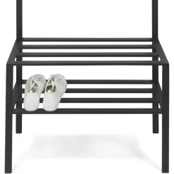 Wohnen 70x178x29 Kompaktgarderobe aus Stahl in Schwarz - Cellja