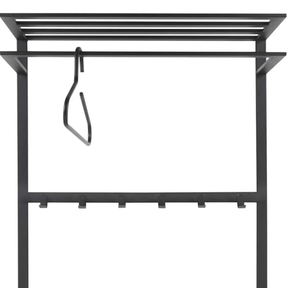 Wohnen 70x178x29 Kompaktgarderobe aus Stahl in Schwarz - Cellja