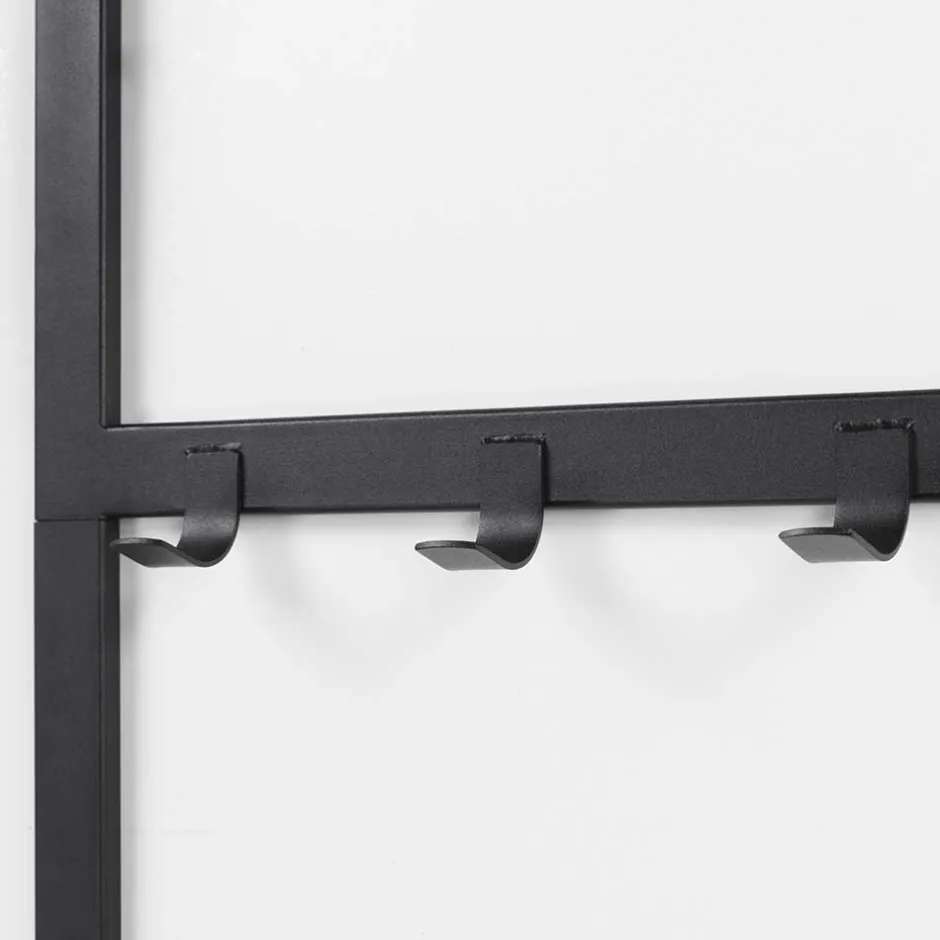 Wohnen 70x178x29 Kompaktgarderobe aus Stahl in Schwarz - Cellja