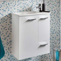 Wohnen 50x60x25 Komplett-Waschtisch in Weiß - Ernossi