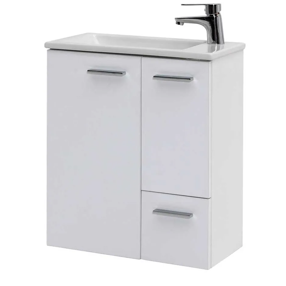 Wohnen 50x60x25 Komplett-Waschtisch in Weiß - Ernossi