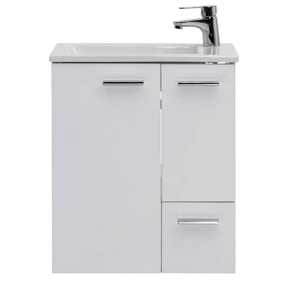 Wohnen 50x60x25 Komplett-Waschtisch in Weiß - Ernossi