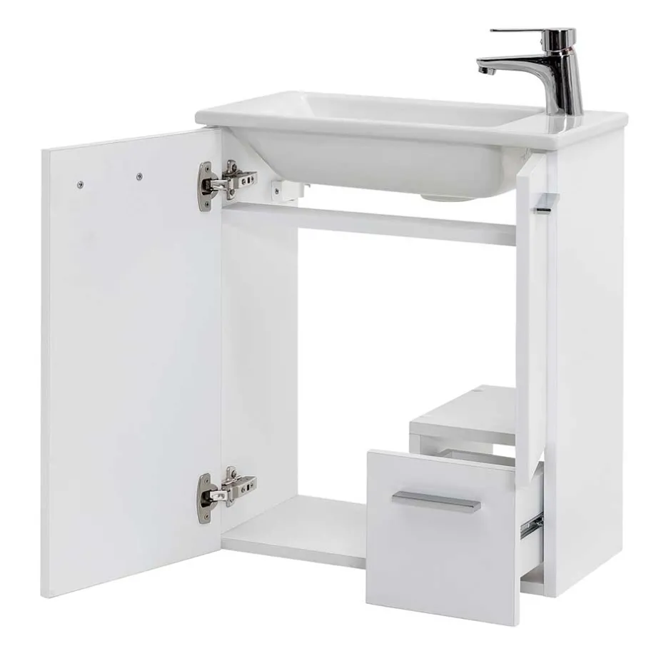 Wohnen 50x60x25 Komplett-Waschtisch in Weiß - Ernossi