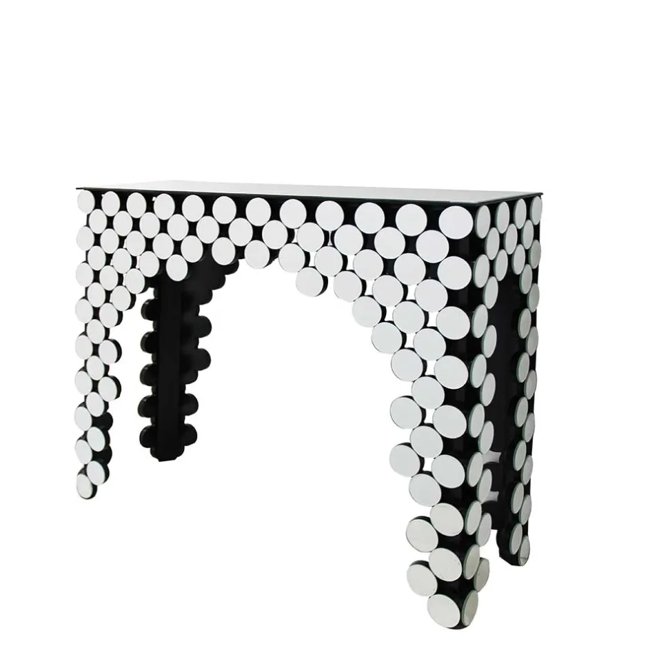 Wohnen 111x92x36 Konsolen Tisch aus Spiegelglas - Salva