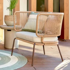 135x80x65 Kordelgeflecht Sofa mit Sitzpolster - Membres^Wohnen New