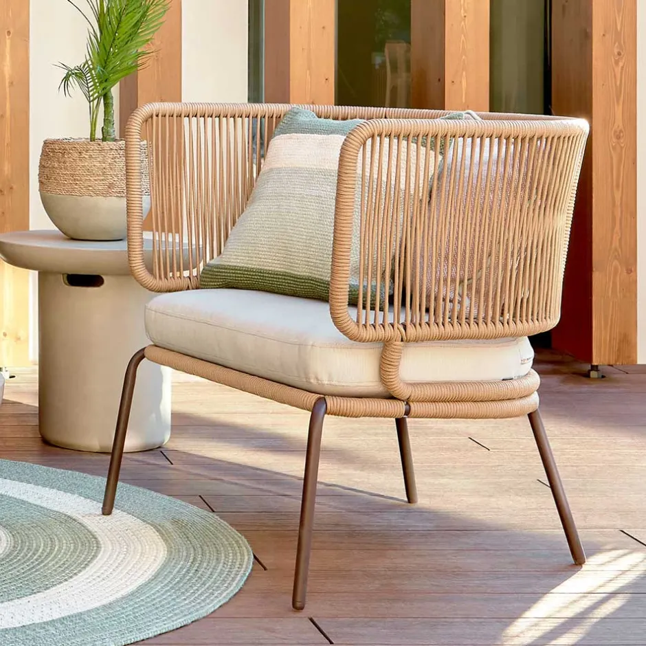 135x80x65 Kordelgeflecht Sofa mit Sitzpolster - Membres^Wohnen New