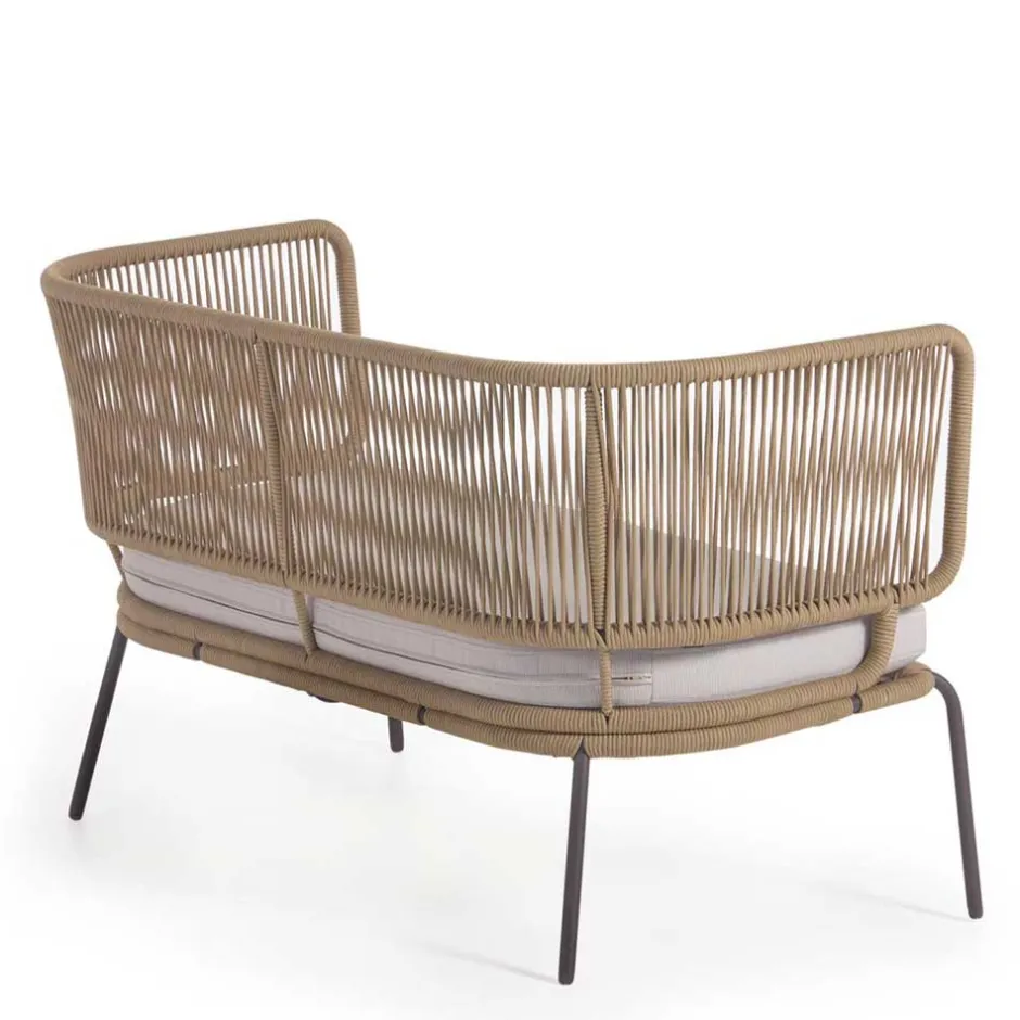 135x80x65 Kordelgeflecht Sofa mit Sitzpolster - Membres^Wohnen New