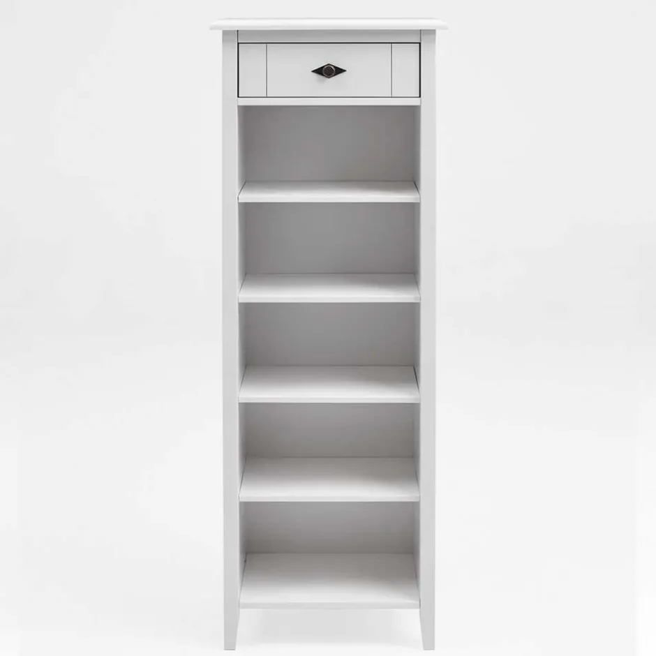 Wohnen 55x149x35 Landhaus Badregal in Weiß - Satumare