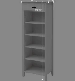 Wohnen 55x149x35 Landhaus Badregal in Weiß - Satumare