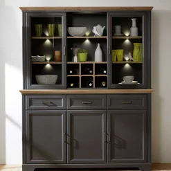 Wohnen 164x204x48 Landhaus Buffet mit LED Licht - Thumbs