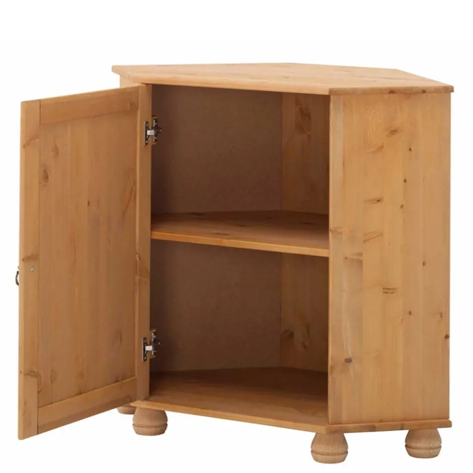 50x78x33 Landhaus Eckschrank aus Kiefer - Lugsca^Wohnen