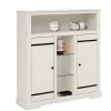 Wohnen 120x130x35 Landhaus Highboard in Weiß - Manduza